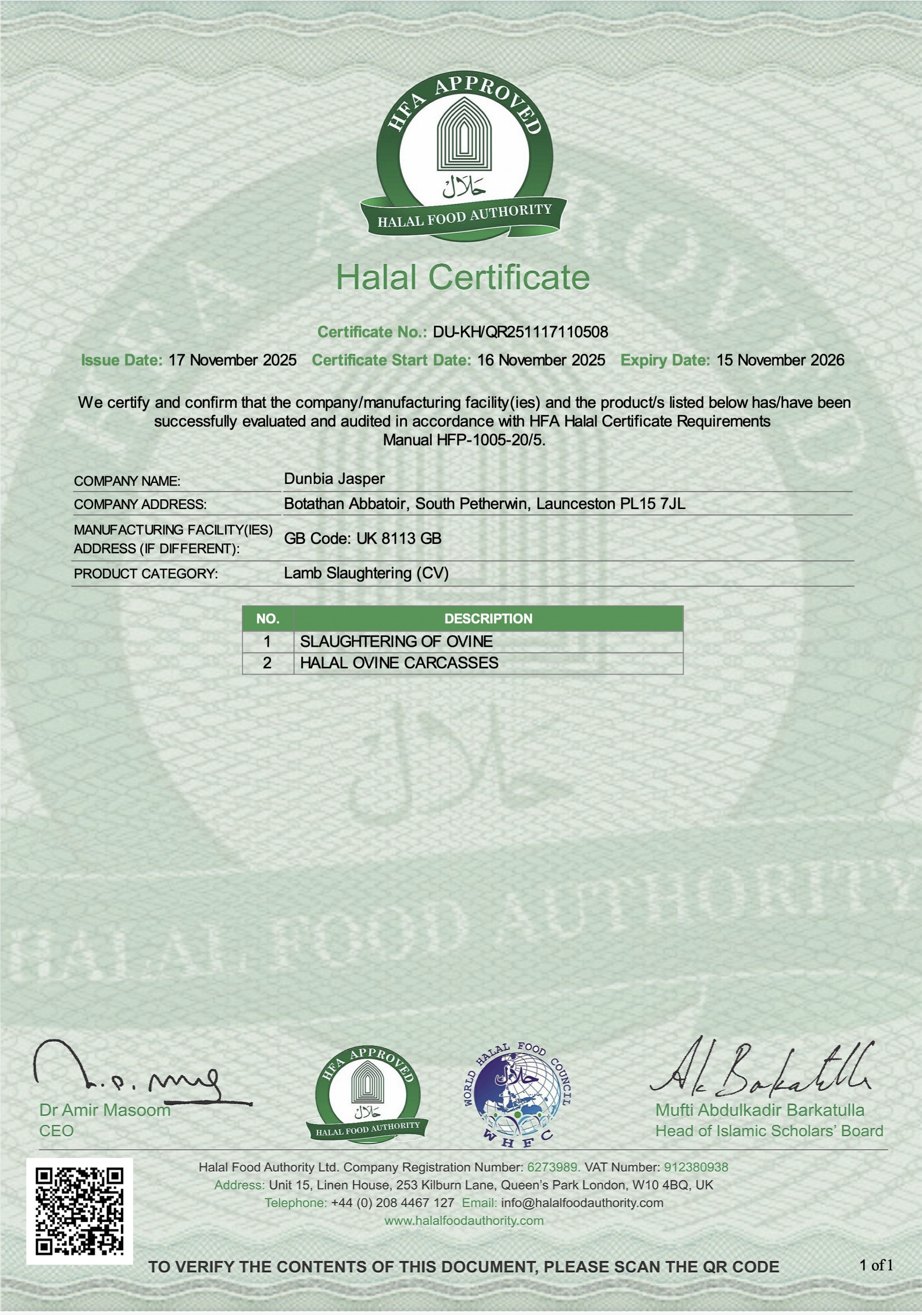 HALAL_Zertifikat_Dunbia Preston_NOV 25 – NOV 26